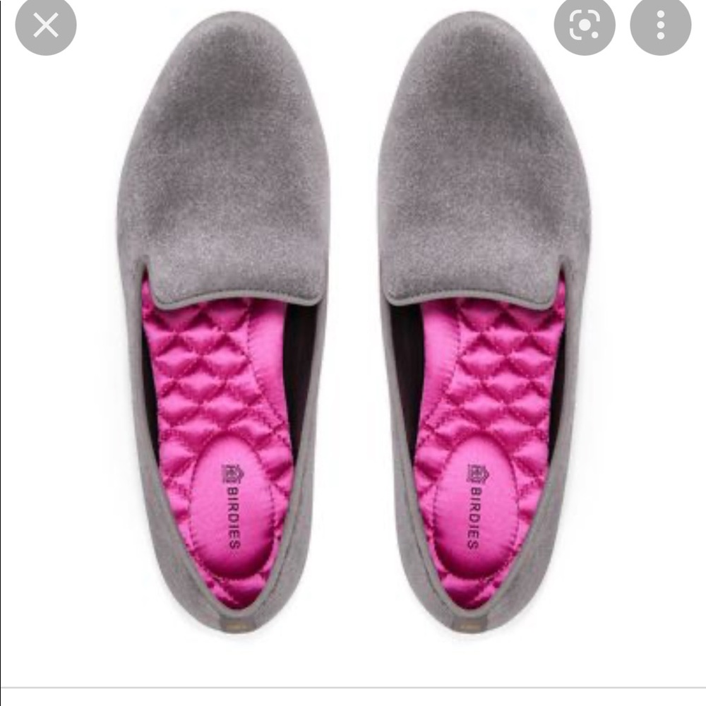 Birdies The Starling Velvet Shoe in Stone - Sz. 10